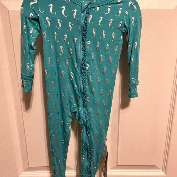 KICKEE PANTS Neptune Seahorse 9-12 M - Teal NWT - Picture 3 of 4